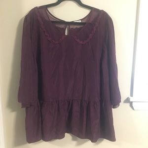 Lace & Mesh ModCloth satin top with detailing